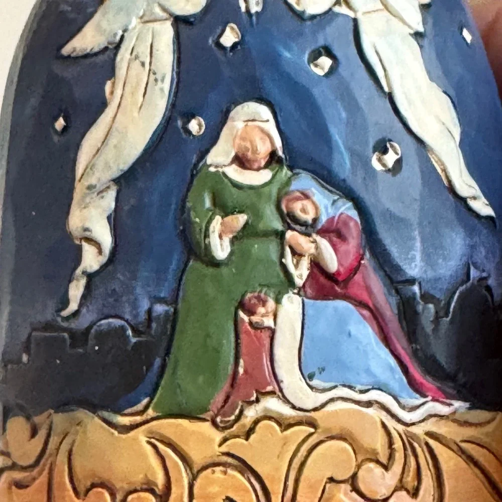 Jim Shore Heartwood Creek Joy To The World Santa Nativity Ornament 6001504 EUC